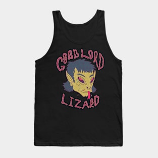 Good Lord Lizard: Mulleted Reptilian Goblin Tears Tank Top